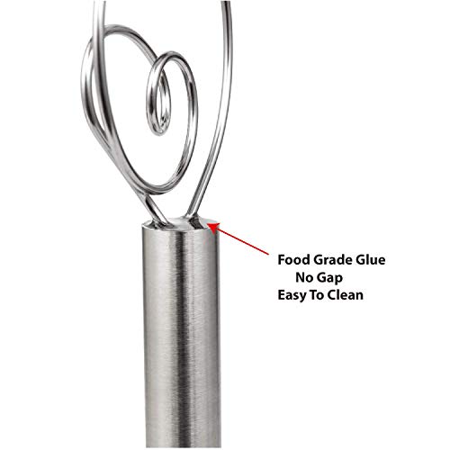 Danish Dough Whisk, 12 Inch Stainless Steel Bread Whisk, 2 Pack - view 3