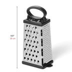 Stainless Steel 4-Sided Box Grater with Removable Base Cover and Measuring Cup - Corner Cut-Outs to Measure Output - view 7