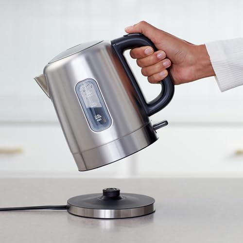 Electric Stainless Steel Kettle for Tea and Coffee, BPA-Free, Fast Boiling, Auto Shut-Off, 1 Liter, 1500W, Black and Silver - view 4