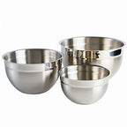 3-Piece Stainless Steel Mixing Bowl Set – Nesting Metal Bowls for Baking, Cooking, and Meal Prep – Durable & Dishwasher Safe