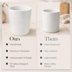 Handcrafted Cooking Utensil Holder, Extra-Large Crock, White - view 6