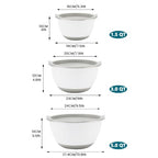 18/8 Stainless Steel Mixing Bowls Set with Lids,1.5,3 & 5 Qt,White - view 4