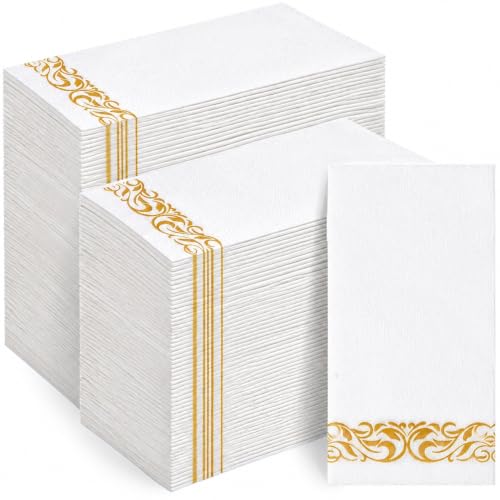 200-Pack Linen-Feel Disposable Guest Towels – Soft and Absorbent
