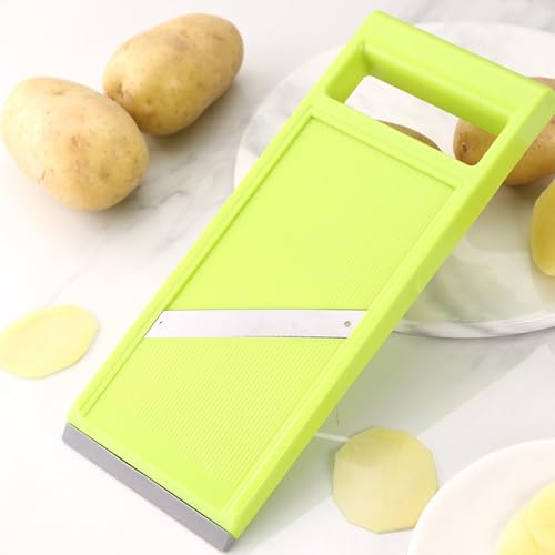 Plastic Vegetable Chip Maker with Stainless Steel Blades,Durable Yellow Vegetable Chopper,Easy to Clean,Multipurpose Potato Chip Slicer for Kitchen Cooking - view 7