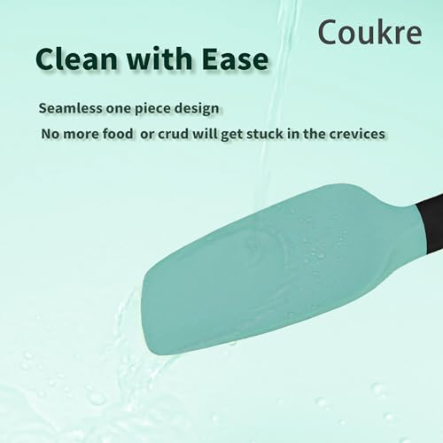 Silicone Spatula Set of 5,High Temperature Resistant, Food Grade Silicone, Dishwasher Safe, for Baking, Cooking (Aqua Green) - view 4