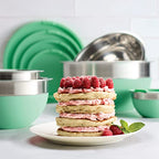 10 Pc Covered Stainless Steel and Silicone Mixing Bowl Set - view 2