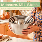 Non-Toxic Stainless Steel Mixing Bowls, Glass Lids, Plastic Free, 5-Pcs - view 6
