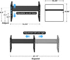 Expandable Cabinet Shelf Organizers, Stackable Cabinet Pantry Counter Under Sink Shelves Storage Shelf Rack for Kitchen Home Office, 10.24" W Black, 3 Pack
