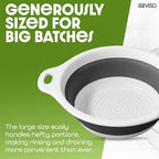 Collapsible Colander Strainer, Includes Over-sink Countertop Draining Base (5QT) Large Kitchen Drainer for Vegetables Fruit and Pasta, Round Foldable Draining Basket, Easy Storage (White) - view 4