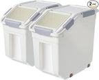 CITY BABY 2 Pack Airtight Flour Storage Container With Scoop,Dry Food, Sugar, Baking Supplies,Rice Container Set -BPA Free- Pet Food Storage Container,Dog Cat Birds Food Bin(50LB)