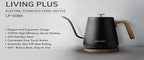 Modern Electric Gooseneck inner Stainless Steel Kettle, 1200W Quick Heating, One touch, Auto Shut off with Elegant Wood Grain design 800ML (Black)