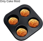 Pilarmuture 4 Hole Muffin Pan Muffin Trays, Bakeware Tins & Trays Non-stick Cupcake Baking Pan Mini Muffin Cups Pudding Bakeware Cake Mold for Oven Baking Roasting