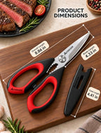 Kitchen Scissors, 3-Pack Heavy Duty Kitchen Shears with Stainless Steel Blades for Meat, Poultry, Herbs, Vegetables and Packaging, Dishwasher Safe Seafood Tools - view 3