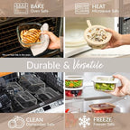 Signature Glass Food Storage Containers with Lids, 4 Piece Set - view 4