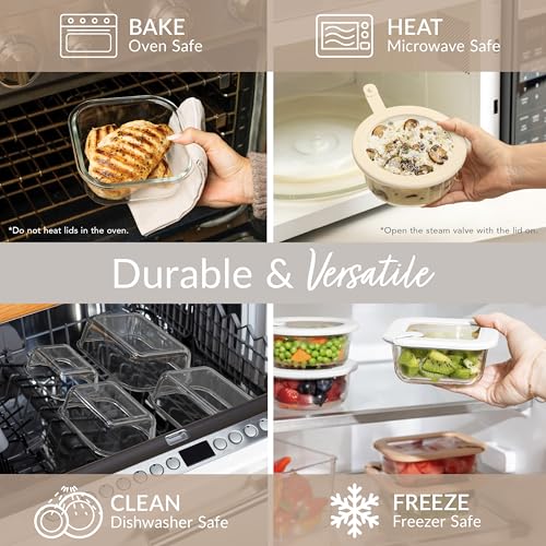 Signature Glass Food Storage Containers with Lids, 4 Piece Set - view 4
