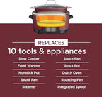 Slow Cooker, Ninja Foodi PRO Possible Cooker, 8.5-Qt, 6-in-1, Saut, Bake, Braise, Steam Functions, Triple Fusion Heat, Nonstick Oven Safe Pot, MC1000WM, Slow Cooker, Cherry Tarte