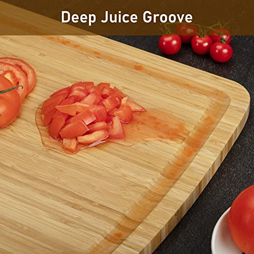76 cm Extra Large Bamboo Cutting Board for Kitchen, 30 x 20 Inch Large Wooden Cutting Boards with Juice Groove, Thick Butcher Block Cutting Board for Meat Vegetables, Large Charcuterie Board - view 5