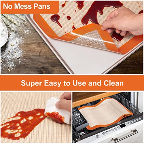 Silicone Baking Mat Sheets Set, Easy Clean &Non-Stick Food Grade Reusable Baking Mat, 2 Half Sheet Baking Mats Silicone for Oven, Macarons, Cookies and Pastry - view 2