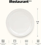 Stoneware Narrow Rim Commercial Grade Dinnerware, America White, Plate 7.25", Case of 36