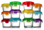24-Piece (12 Glass Food Storage Containers and 12 Lids), 4.48oz Mini Stackable Meal Prep Round Containers - Microwave, Freezer, & Dishwasher Safe For Food, Snacks, Fruits, Nuts & More