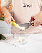 Brigii Kitchen Shear, Stainless Steel Heavy Duty Poultry Shears, Multi-Purpose Kitchen Scissors for Cutting Chicken, Fish, Seafood, and Vegetables-Red