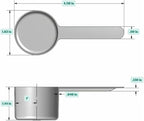 53 mL (1.8 Oz. | 3.58 Tablespoon) Long Handle Scoop for Measuring Coffee, Pet Food, Grains, Protein, Spices and Other Dry Goods (Pack of 5)