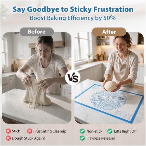 Nonstick Silicone Pastry Mat Extra Large with Measurements Dough Baking Mat - view 6