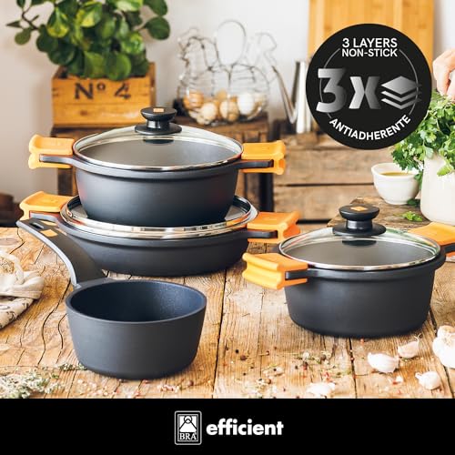 Braisogona EFFICIENT - Tall stew Pot with Glass lid and Silicon Handles, 28 cm - view 2