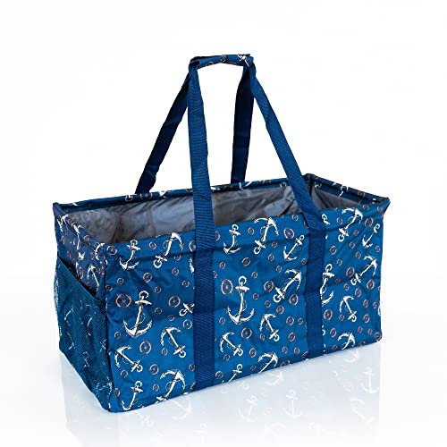 Extra Large Utility Tote Bag - Oversized Collapsible Beach Bag - Anchor
