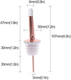 24 Pack Liquor Pour Spouts Set - Stainless Steel bottle spout and Liquor Pourers Dust Caps Covers Rose Gold White