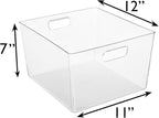 ClearSpace XL Clear Plastic Storage Bins - 2 Pack for Kitchen Cabinet and Fridge Organization