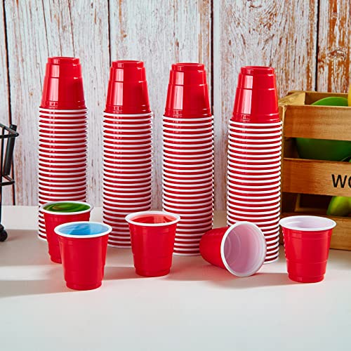 300 PACK 2 oz Red Plastic Shot Glasses, 2 oz Disposable Shot Cups - view 5
