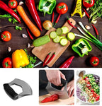 Mezzaluna Knife Salad Chopper, Stainless Steel Blade with Protective Cover - Ergonomic Anti-Slip Handle Vegetable Chopper Mincing Knife for Pizza, Cheese, Onion, Carrot, Pepper, Garlic, Vegetable - view 4