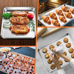 Half Sheet Baking Pan & Wire Rack, 17.5" x 13" Large Stainless Steel Cookie Sheets with Cooling Rack Set, Nonstick & Oven Safe Commercial Baking Tray Pans - 4 Pack - view 7