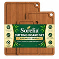 3-Piece Bamboo Cutting Boards - Large Wood Cutting Boards for Kitchen