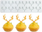 Hollow Leaf Silicone Mold Chocolate Candy 3D Hollow Leaf Candy Mold Food Cooking Meals Decorations Fondant Mold Polymer Clay Molds (Deer Horn K_10.32x3.12x0.12inch)