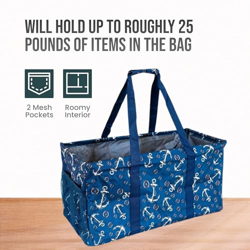 Extra Large Utility Tote Bag - Oversized Collapsible Beach Bag - Anchor - view 5