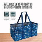 Extra Large Utility Tote Bag - Oversized Collapsible Beach Bag - Anchor - view 5