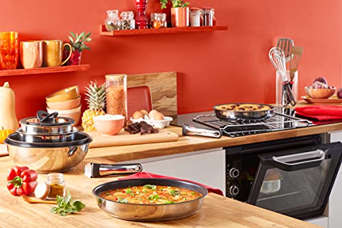 Tefal Ingenio Preference Frying Pan Skillet 22 cm, Stackable Cookware, Stainless Steel, Non-Stick Coating, Induction, Versatility, Space Saving, Temperature Indicator, Made in France L9730302 - view 6