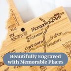 Destination West Virginia State Shaped Cutting Board - view 3