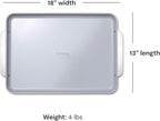 Caraway Non-Stick Ceramic Large Baking Sheet Duo - Naturally Slick Ceramic Coating - Non-Toxic, PTFE & PFOA Free - Perfect for Baking, Roasting, and More - Large (18" x 13") - Black