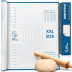 Silicone Pastry Mat XXL, Extra Large Dough Rolling Mat for Baking & Pizza