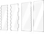 4 Pieces Large Clear Acrylic Cake Scraper Set Cakes Smoother Scraper Cake Stripes Edge Contour Comb for DIY Icing Frosting Buttercream Cream Decorating Kitchen Baking Tool Mousse Pastry Cutter
