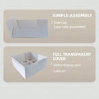 Bento Cake Box - Easy to Assemble White 4-inch Cake and 5 Cupcakes Box With Insert - 5 Sets Base for Family Birthday Party Mother's Day