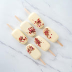 Pastry Tek 4 Cavities Popsicle Mold, 1 Round Cakesicle Mold - Flexible, Freezable, White Silicone Cake Popsicle Mold, Easy Release, For Baking - Restaurantware
