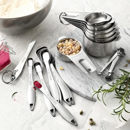 Stainless Steel Measuring Cups and Spoons Set of 20 w/Leveler - view 3