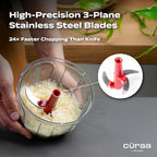 By YFL home ChopLab Lite Manual Chopper | 650ml Portable Vegetable Chopper | Mini Chopper for Kitchen with Stainless Steel Blades for Chopping Onion, Ginger, Garlic, Vegetables, Herbs - view 4