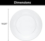 Lillian Tablesettings 30 Count Premium Quality Heavyweight 10.25 inch Plastic Plates China Like Wedding and Party Dinnerware, Plastic Dinner Plates, Crystal Clear, 30 Count