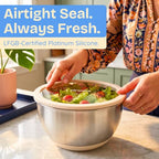 Non-Toxic Stainless Steel Mixing Bowls, Glass Lids, Plastic Free, 5-Pcs - view 5