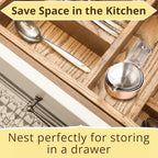 Measuring Cups & Spoons Set of 12, 18/08 Stainless Steel Kitchen Gadgets, Stackable Design with Long Handle Spoons, Fits in Spice Jars, Cooking & Baking Set for Dry & Liquid - view 4